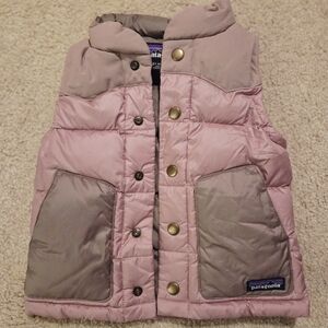 Patagonia Pink and Gray Puffer Vest